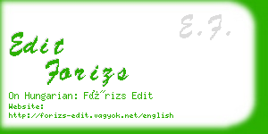 edit forizs business card